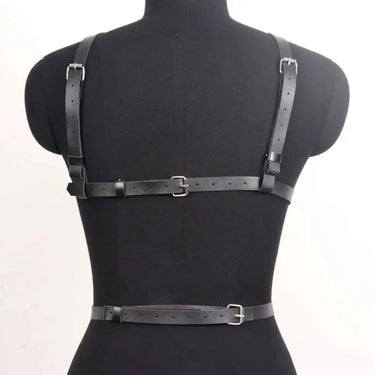 Pentagram Gothic PU Leather Harness with Rings
